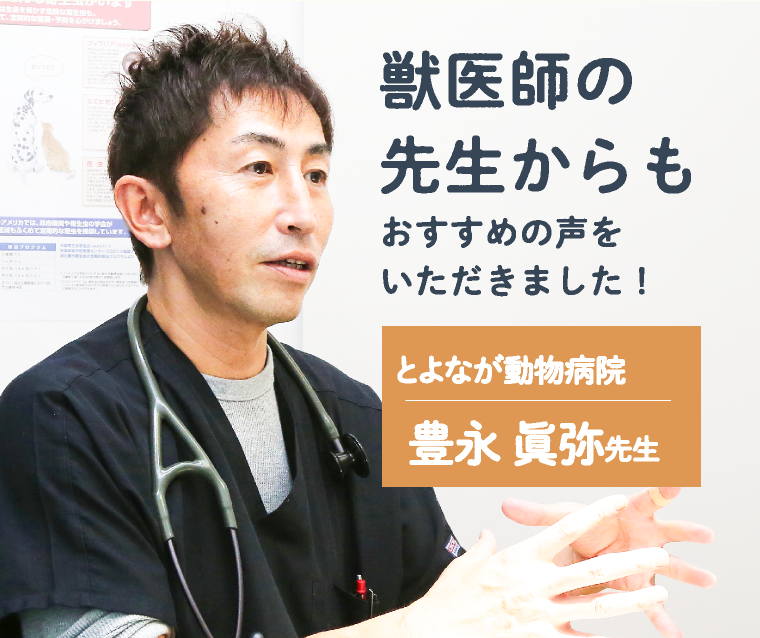 獣医師の先生からもおすすめの声をいただきました！ とよなが動物病院 豊永 眞弥先生